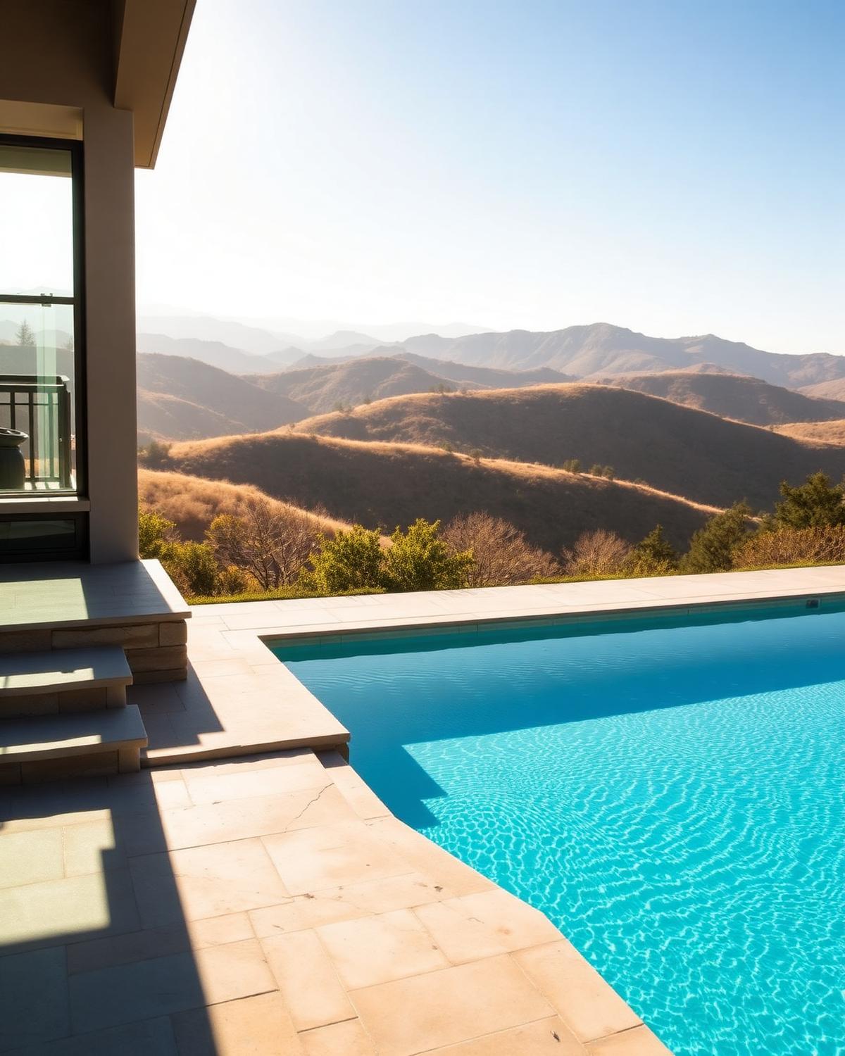 Placeholder — Mayacamas Ridge: Hillside pool deck and stone stair